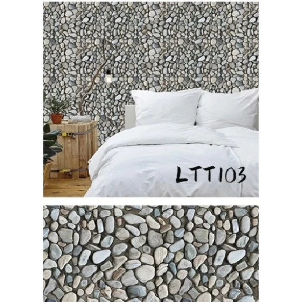 Çakıl Taşı Desenli Yapışkanlı Kaplama Kağıdı Büyük Boy 3 Metre