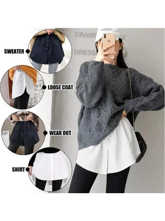 Lastikli Düğmeli Kurtarıcı Gömlek Altı Eteklik -Beyaz - Resim 6