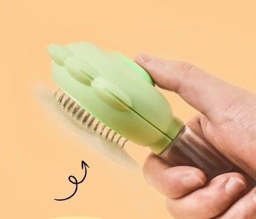 Basmalı Telli  Su Sprey Hazneli Hayvan Fırçası Çift 2in 1 - Resim 3