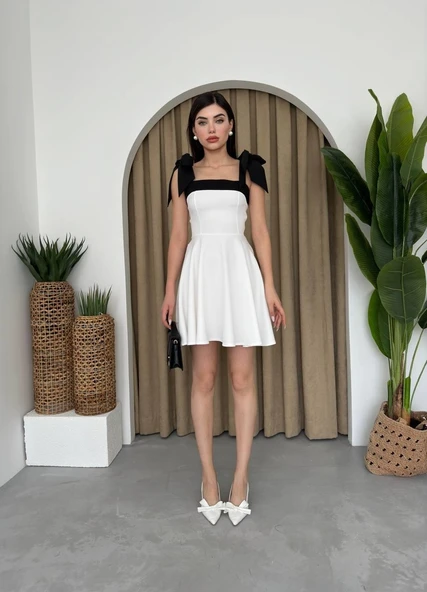 Cloche Omuzu Fiyonklu Elbise - Resim 6