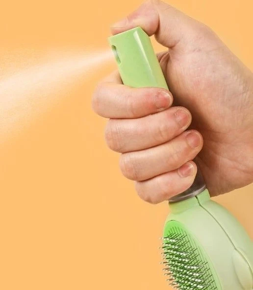 Basmalı Telli  Su Sprey Hazneli Hayvan Fırçası Çift 2in 1 - Resim 2