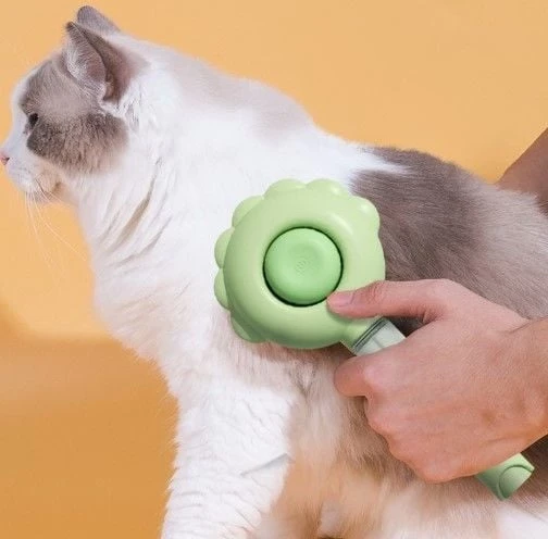 Basmalı Telli  Su Sprey Hazneli Hayvan Fırçası Çift 2in 1 - Resim 4