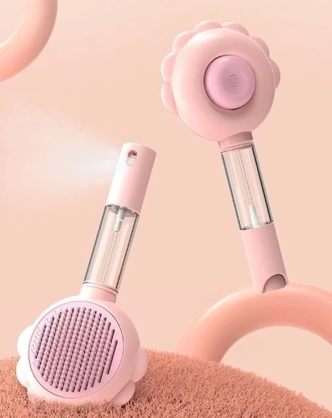 Basmalı Telli  Su Sprey Hazneli Hayvan Fırçası Çift 2in 1 - Resim 5