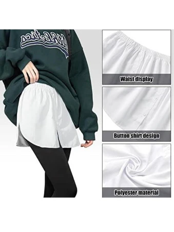 Lastikli Düğmeli Kurtarıcı Gömlek Altı Eteklik -Beyaz - Resim 10