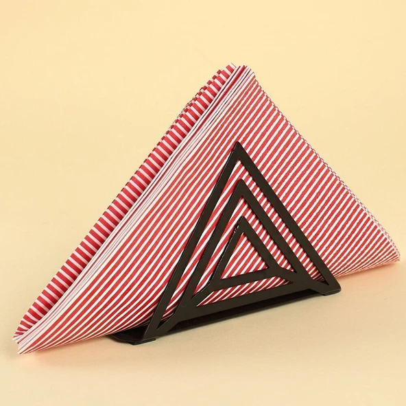 Loren Home Prizma Siyah Metal Peçetelik - Resim 6