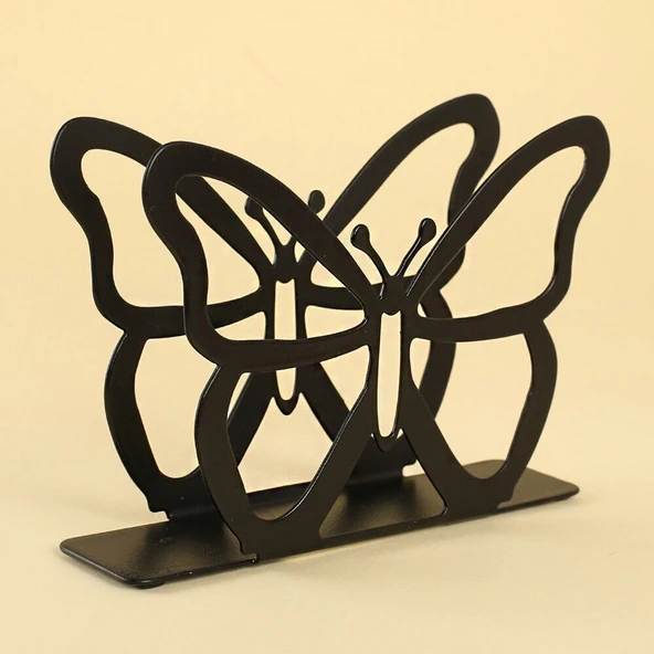 Loren Home Kelebek Siyah Metal Peçetelik - Resim 2