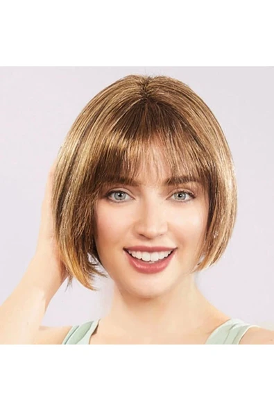 Açık Kahverengi Küt Parti Peruk Küt Saç ürün görseli