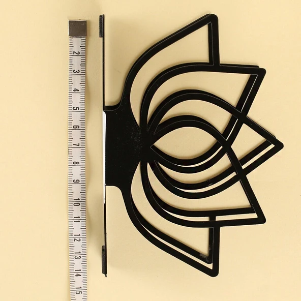 Loren Home Lotus Siyah Metal Peçetelik - Resim 9