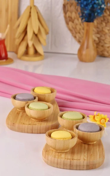 Bambum 8 Parça Bambu Sosluk Çerezlik – Kahvaltı ve Sunum Seti - Resim 4
