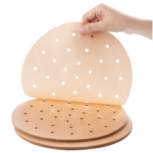 50 Adet Air Fryer Pişirme Kağıdı Tek Kullanımlık Hava Fritöz Yapışmaz Yağlı Kağıt Delikli Model - Resim 2