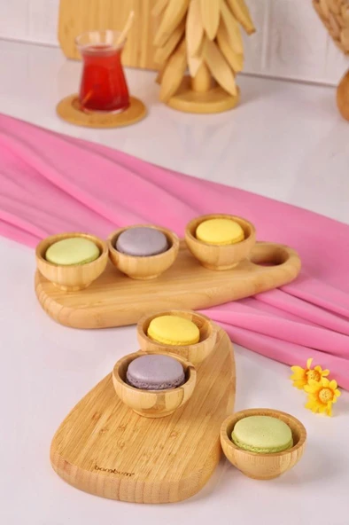 Bambum 8 Parça Bambu Sosluk Çerezlik – Kahvaltı ve Sunum Seti - Resim 3