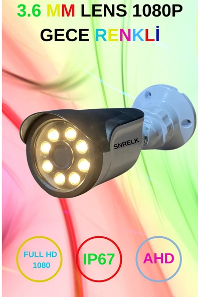 SNRELK 2MP 3.6 MM  LENS WARM LEDLİ RENKLİ 1080P FULL HD AHD KAMERA - Resim 2