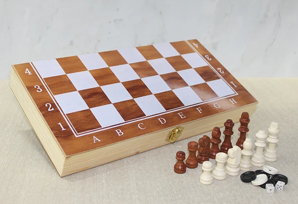 Ahşap Kutulu Satranç Model 1 ürün görseli