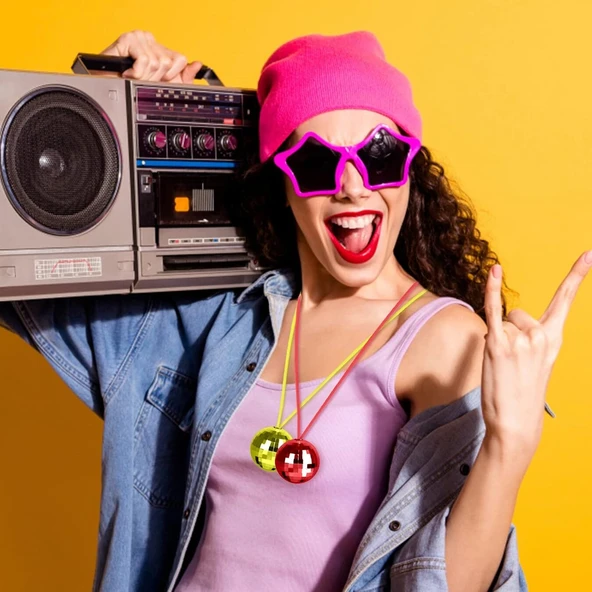 Disko Topu Kolye Seti 6 Adet - 4