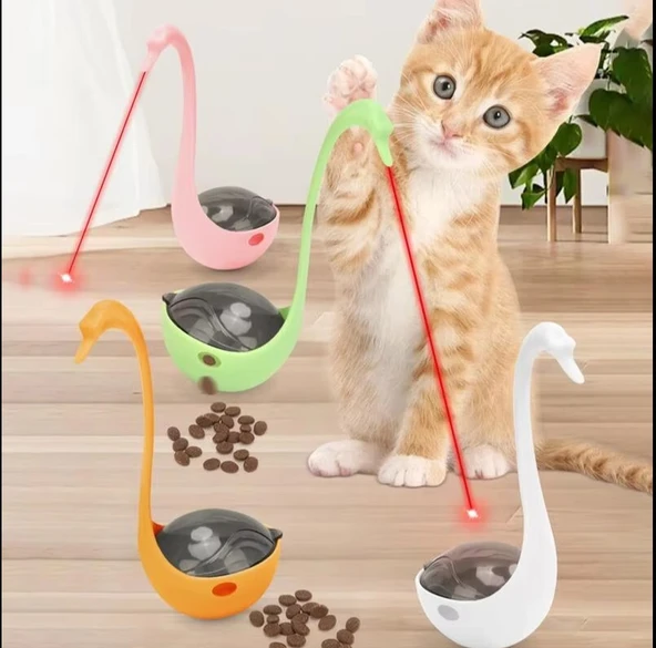 Kuğu Şeklinde Lazerli Kedi Oyuncağı - 6