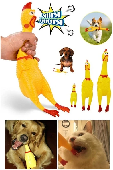 Ses Çıkaran Tavuk Kedi Köpek Oyuncağı 30 cm. - 1