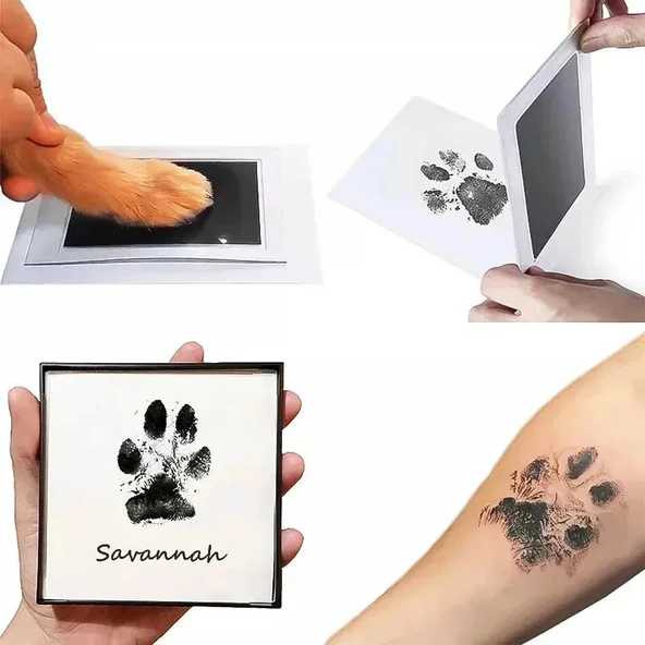 Kedi Köpek Pati İzi Fotoğraf Çerçevesi Seti - 6