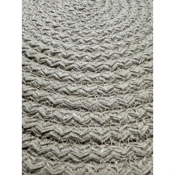 DecoHandy 39cm Neon Renkli Şeritli Jüt Örme Supla Amerikan Servis - Resim 4