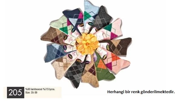 205 Kadın Desenli Yün Soket Çorap ürün görseli