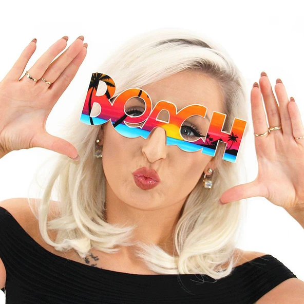 Beach Yazılı Parti Gözlüğü - Resim 6
