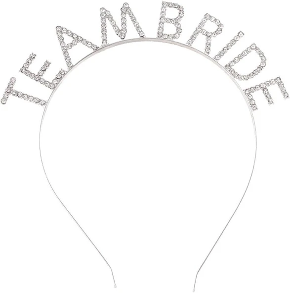 Gümüş Kaplama Kristal Taşlı Team Bride Taç ürün görseli