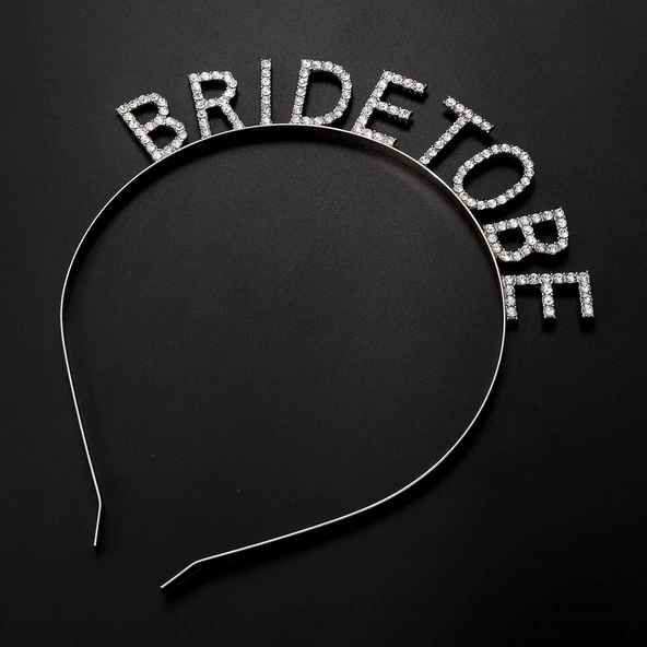 Gümüş Kaplama Kristal Taşlı Bride To Be Gelin Tacı - Resim 2