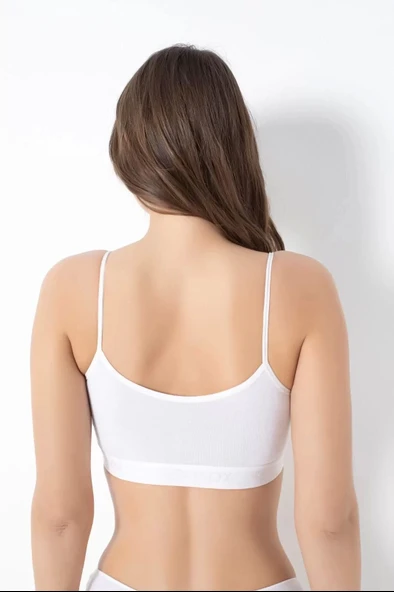 940 Bayan Bambu İnce Askılı Pedli Büstiyer - Resim 2