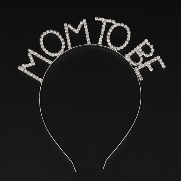 Kristal Taşlı Gümüş Renk Mom to Be Tacı Anne Tacı ürün görseli