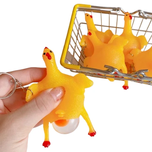 Yumurtlayan Eğlenceli Tavuk Anahtarlık - Resim 3