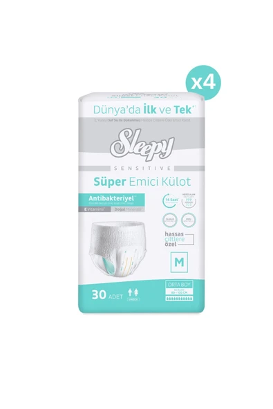 Sleepy Sensitive Emici Külot Medium 30x4 120 Adet - 2