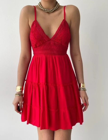 Nivel Göğsü Büzgülü Elbise - Resim 2