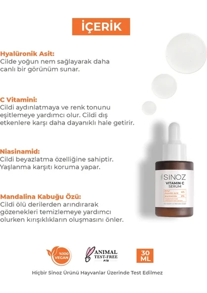 Sinoz Aydınlatıcı C Vitamini Serumu 30 ml - 3
