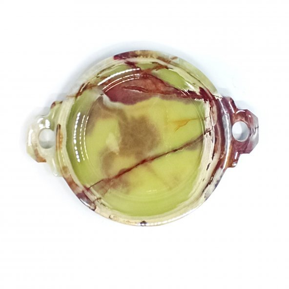 Pologift Doğal Taş Dekoratif Onyx Tepsi Obje 8inç