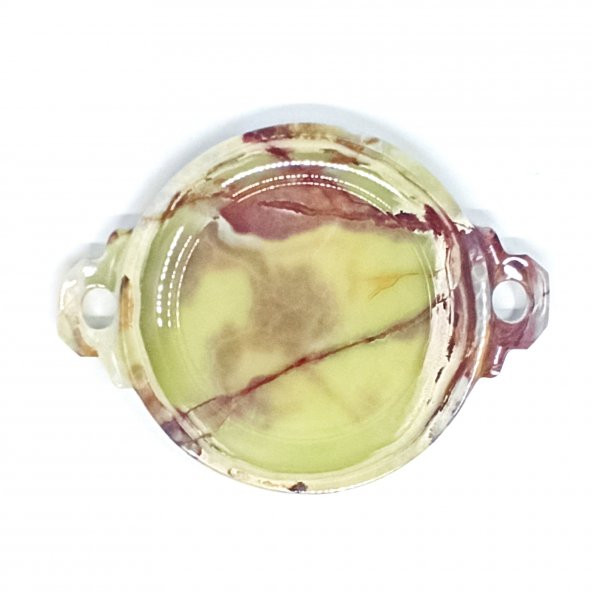 Pologift Doğal Taş Dekoratif Onyx Tepsi Obje 8inç - 2