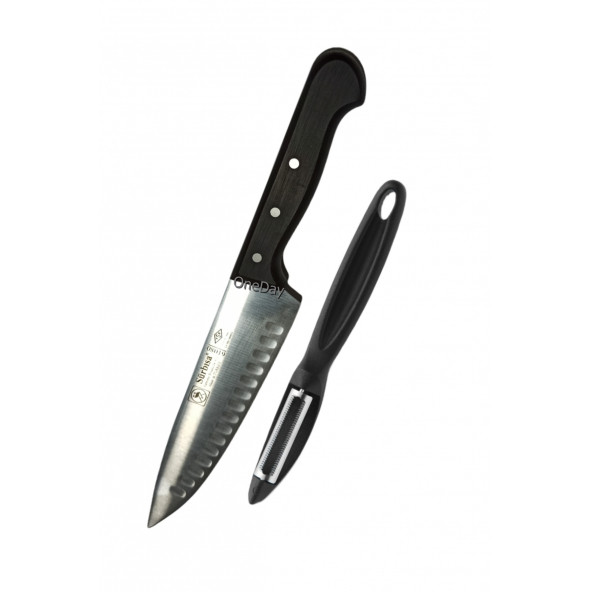 Sürbisa 61080 Kanallı Şef Bıçağı ve Oneday Soyacak Set