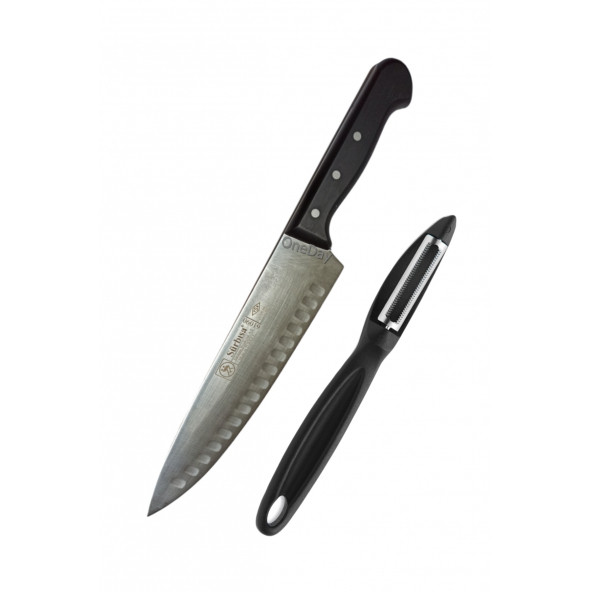 Sürbisa 61090 Kanallı Şef Bıçağı ve Oneday Soyacak Set - 2