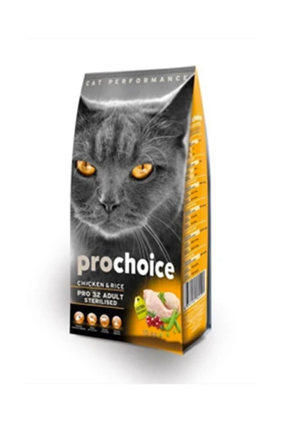 ProChoice Prochoice Pro32 Kısırlaştırılmış Tavuklu Yetişkin Kedi Maması - 15 Kg