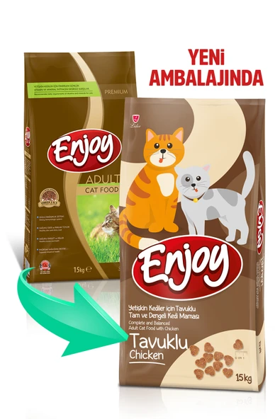 Enjoy Tavuklu Yetişkin Kedi Maması 15 Kg - 2