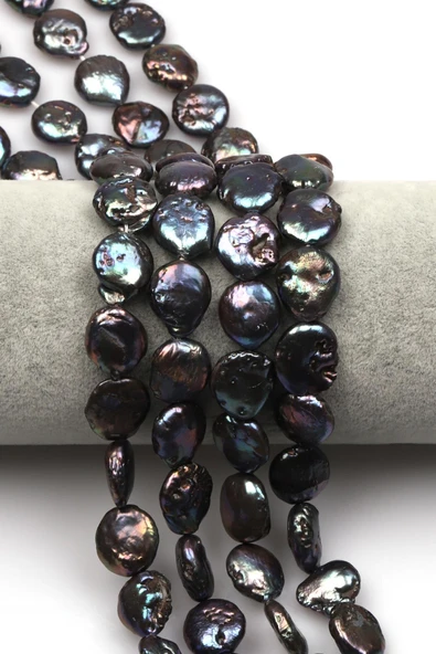 Siyah İnci Doğal Taş Dizi 11 x 13 mm Şekilsiz Kesim ürün görseli