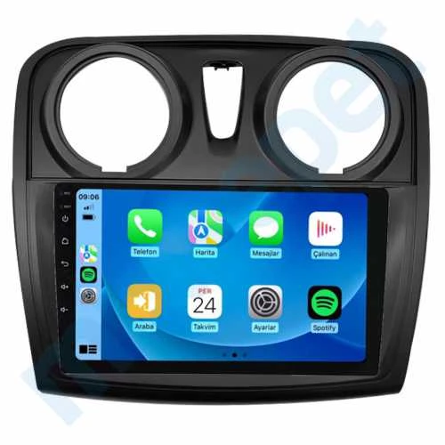 Dacia Sandero Stepway 2015-2018 8 GB Ram 128 GB Hafıza Qled 9 İnç Android Auto ve CarPlay Multimedya Sistemi ürün görseli