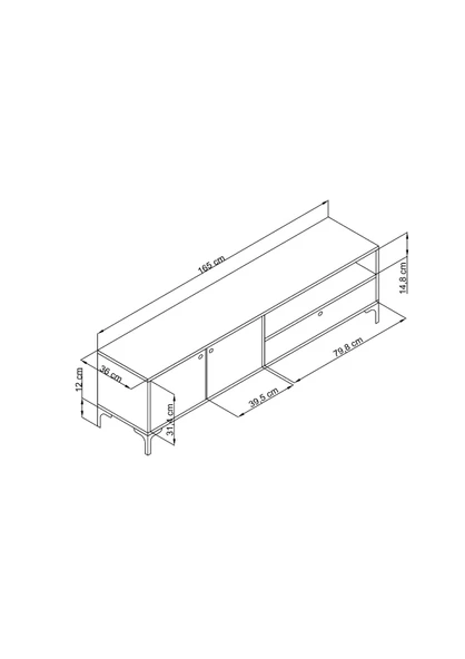 Alfimo Mobilya NOVA&ODION ORTA SEHPA VE TV ÜNİTESİ CEVİZ&ANTRASİT - 5