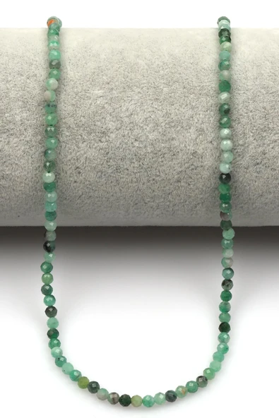 Zümrüt Doğal Taş Dizi 3 mm Fasetli Küre Kesim - Resim 2