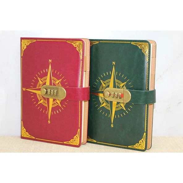 Özel Tasarım Şifreli Deri Defter - 1