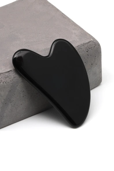 Obsidyen Doğal Taş Gua Sha Yüz Masaj Taşı