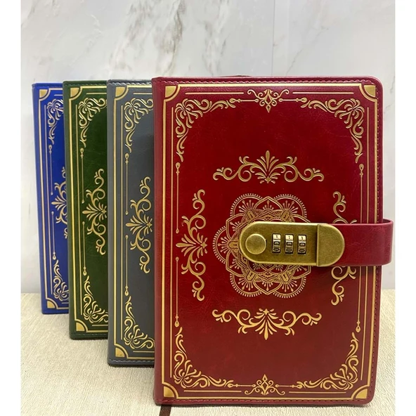 Özel Tasarım Şifreli Deri Defter - 1