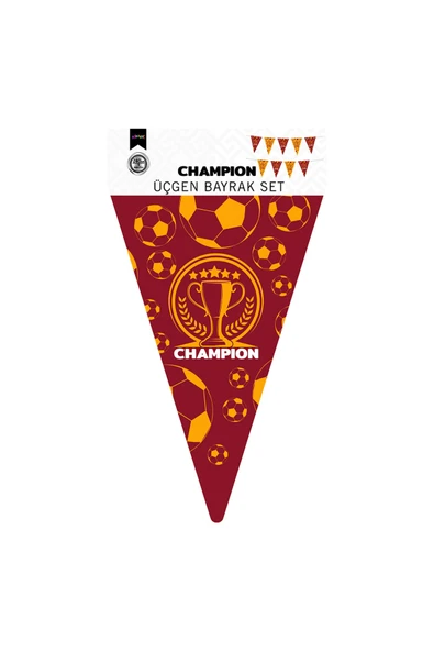 ALPJOY Üçgen Flama Süsleme Seti -Champion Sarı Kırmızı- - 1