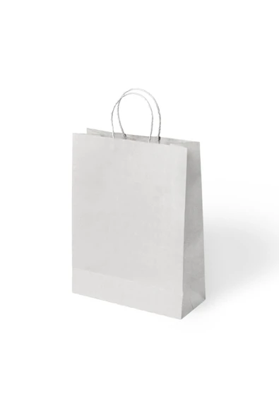 ALPJOY Büküm Saplı Kağıt Çanta Beyaz 25x12x31 24 Lü
