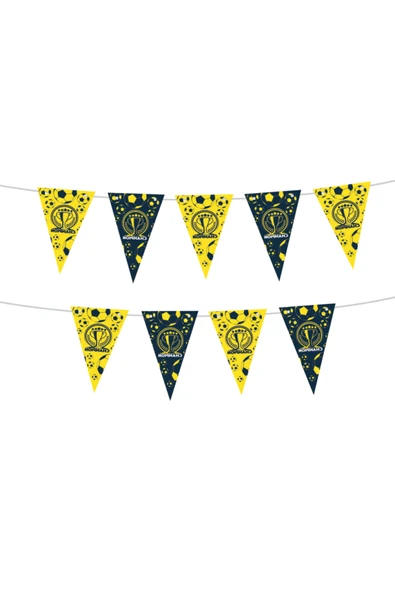 ALPJOY Üçgen Flama Süsleme Seti -Champion Sarı Lacivert- - Resim 3