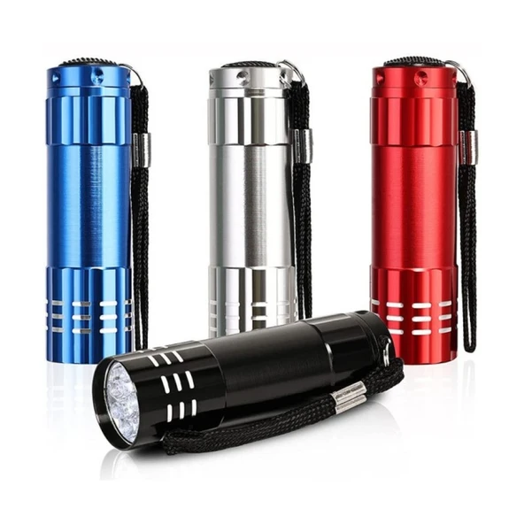 9 LEDLİ PİLLİ EL FENERİ - Resim 2