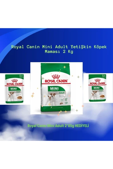 Mini Adult Yetişkin Köpek Maması 2 Kg +2*85g Mini Adult Yaş Mama